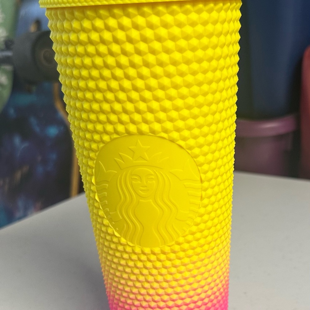 Starbucks Yellow and Pink Tumbler